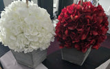 Burgundy Red or White Artificial Hydrangea Flowers Silk Plants Hydrangea