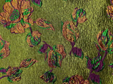 GREEN PURPLE Multicolor Floral Brocade Fabric (60 in.) Sold By The Yard Flowering Plants