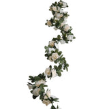 2 Silk 8 ft Artificial Mini Rose Flowers Hanging Garlands Wire Party Wedding Roses