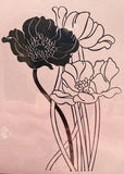 New MAGENTA Rubber Stamp PEONY DANCE RUFFLED FLOWERS free USA ship cling Peony