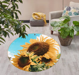 3D Sunflower Flower O190 Game Rug Mat Round Elegant Photo Carpet Mat Eve 2023 Sunflower