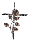 12Ó Metal Wall Mount Cross Ð Sunflower/Daisy Floral Garden Design Ð Holy Sunflower