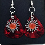Red Sun Flower Handmade Earrings Sunflower