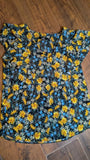 Wallis Size 10 Black Sunflower Flower Top Blouse Sunflower