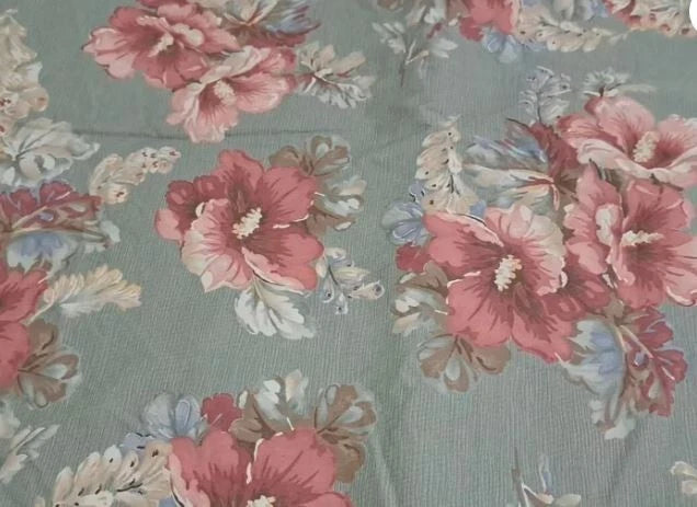 NEW Ralph Lauren SHETLAND MANOR 100 % Cotton Designer Fabric Remnants Pieces Flowering Plants
