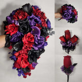 Dark Red Purple Black Rose Calla Lily Wedding Bridal Wedding Bouquet Accessories Bouquet