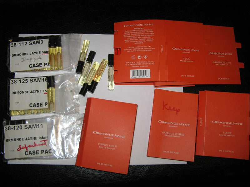 RARE ORMONDE JAYNE EDP SAMPLES,0.07 OZ. 2ML,SOME ARE ON CARD,SOME NOT. EDP