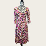 CAbi Everybody Luxe Hydrangea Floral Print Midi Dress Size S Hydrangea