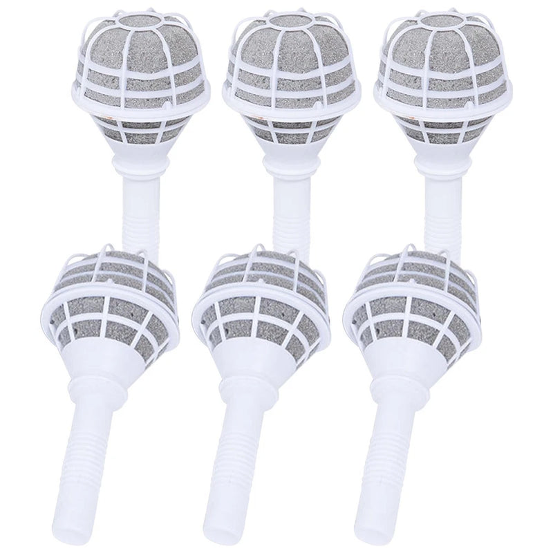 Pack of 6 white foam bouquet handles with gray grid net for flower arrangements