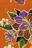 Oilcloth Fabric Tropical Hibiscus Orange Pattern Sold in Yard or Bolt Flowering Plants