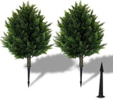 Set of 2 Artificial Cypress Topiary 16.5" UV Resistant Indoor Outdoor Plant Green Plant