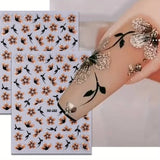 Nail Art Stickers Decals Flowers Floral Daisy Fern Leaf (SO232) Daisies