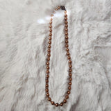 Handmade brown pearl beaded necklace with sunflower clasp Sunflower