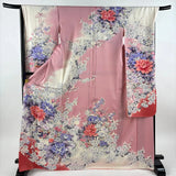 Long-sleeved kimono length 169cm sleeve length 68cm sleeve peony flower embroide Peony