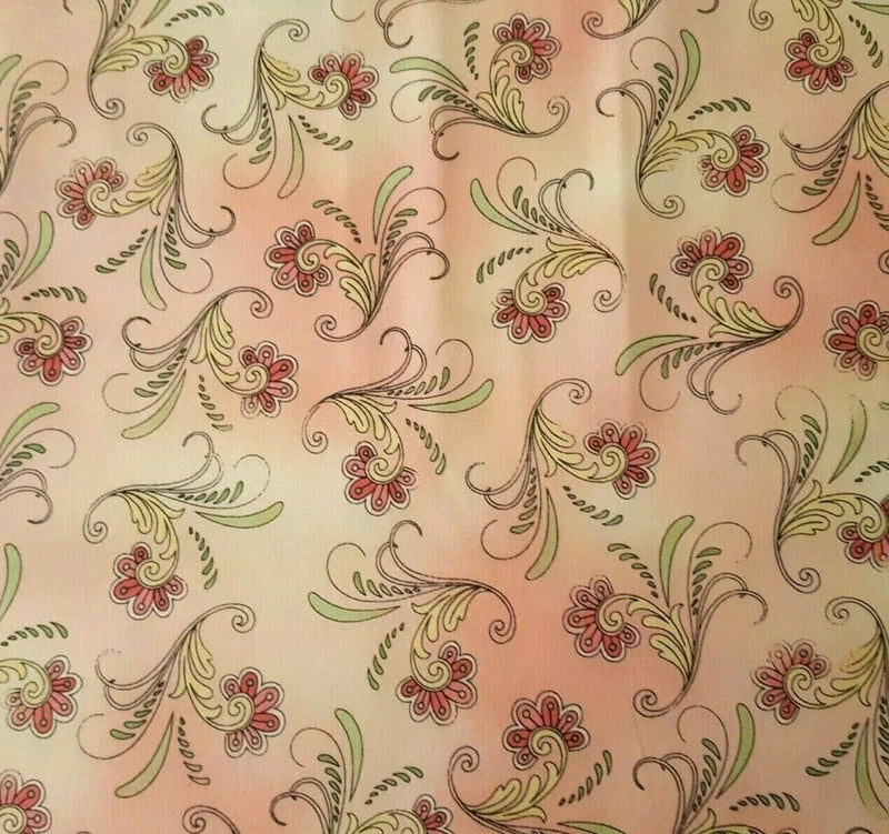 Sophia BTY Studio 8 Quilting Treasures Coral Pink Cream Blender Floral Flowering Plants