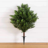 3' UV Resistant Artificial Cedar Bush with Integrated Ground Stake Green Plant