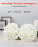 65 Pcs Artificial Silk Hydrangea Flowers 9.8 In Bouquet Arrangement White Hydrangea