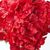 22" Tall Bright Red Artificial Hydrangea Floral Bush Hydrangea