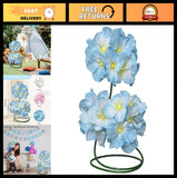 Large Blue Artificial Hydrangea Flowers - Faux Floral Decor for Garden, Wedding Hydrangea