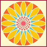 FLOWER CIRCLE 11 -SUNFLOWER STENCIL- BOTANICAL-The Artful Stencil Sunflower