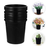 10 Pcs Flower Pot Black Gallon Plastic Flowerpot Planter Garden Pots Garden Plants