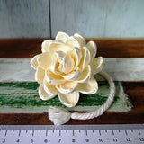 8 Lotus Sola Wood Diffuser Flowers 6 cm Dia. with cotton rope. For Craft Carnation