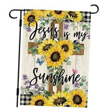 Jesus Is My Sunshine Garden Flag Summer Sunflower Garden Flag 12x18 Inch Sunflower