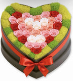 Heart-Shaped Preserved Rose Box with 30 Forever Roses Gift Set Dried Flower