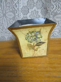 Metal Flared Candle Holder with Hydrangea Flowers Hydrangea