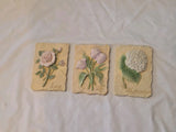 Set Of 3 Spring Flowers Wall Plaques Collection Rose Hydrangea Tulip Avon 2000 Hydrangea