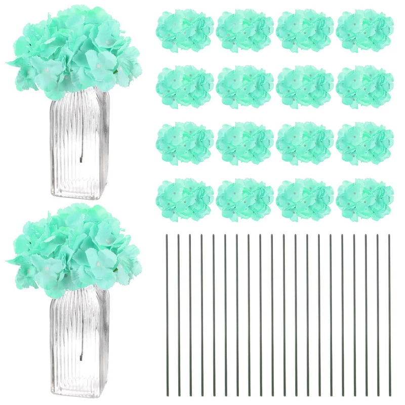 20-Pack Silk Hydrangea Flowers, Artificial Flowers Heads with 20pcs Stems, Fu... Hydrangea