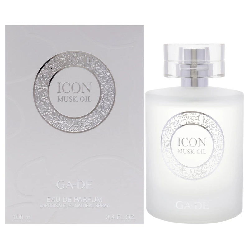 GA-DE Icon Musk Oil EDP spray, 3.4 oz bottle with embossed circular label