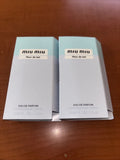 2 X Miu Miu Fleur de Lait Eau de Parfum EDP Sample Spray Vial 1.2 ml Vials EDP