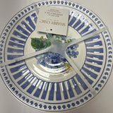4 Shabby Chic Floral Hydrangea Blue SALAD Melamine Plates 9" Lilac Spring Summer Hydrangea