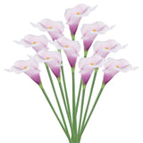 20Pcs 13" Artificial Calla Lily Flowers Floral Bouquet Decor, Purple White Lily