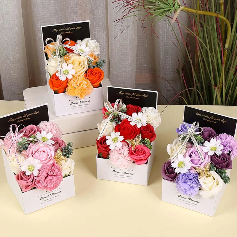 Soap Flower Carnation Flower Rose Soap Flower Soap in Gift Box for Company Carnation