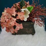 Metal Base with Hydrangea Floral Decor Hydrangea