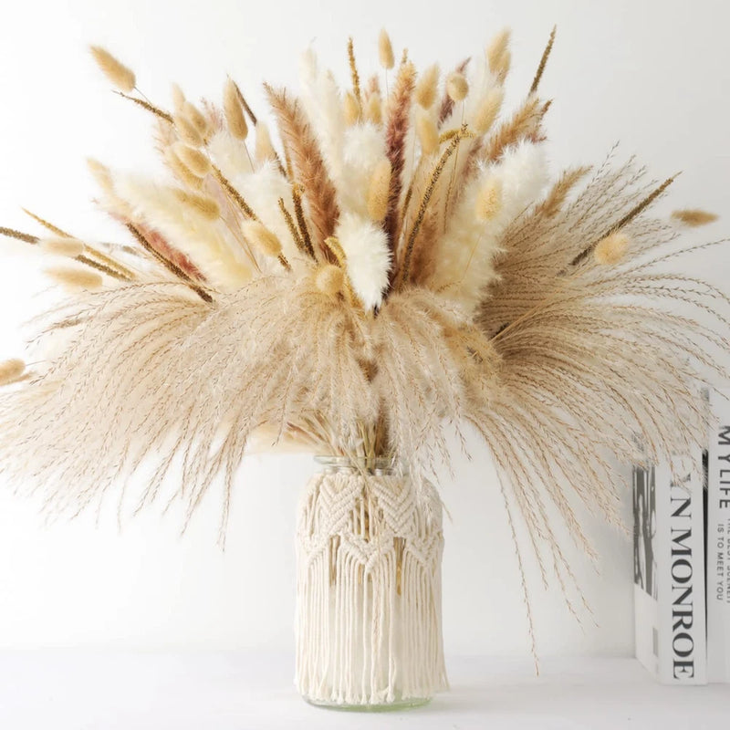 Dried Pampas Grass Decor - 120 Pcs Dried Flowers for Vase Pompas Grass, 17" N... Pampas Grass