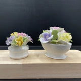 Royal Adderley and Coalport Porcelain Posey Baskets, Roses and Carnations Carnation