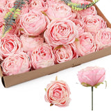 IPOPU Roses Heads Dried Silk Flowers 25PCS Fake Roses Heads for Floral gements Dried Flower