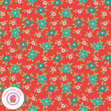 Riley Blake SHADES OF SUMMER C9781R Red Floral HEATHER PETERSON Quilt Fabric Flowering Plants