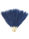 Navy Blue Faux Pampas Grass Decor 18-Inch Short 6 Stems Dried FlowersÉ. Pampas Grass