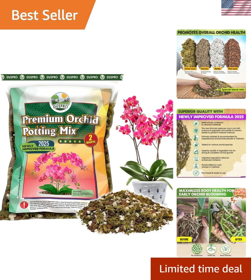 Upgraded] Orchid Potting Mix for Repotting with Forest Moss, Pine Bark, Perli...,saitnegkou0  99.5% positive (1.4K) Orchids