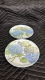 Shabby Chic Blue Hydrangea 11" Melamine Plates Floral Cottage Hydrangea
