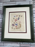 Vintage Wildflowers professionally framed and matted dried flowers pressed 1997 Dried Flower