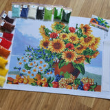 Bead Embroidery Kit Sunflowers & Daisies Beadwork Beading Beaded Stitching DIY Sunflower