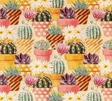FAT QUARTER FABRIC  SUCCULENTS  CACTUS  DESERT PLANTS  FLOWERS SINGER COMPANY FQ Flowering Plants