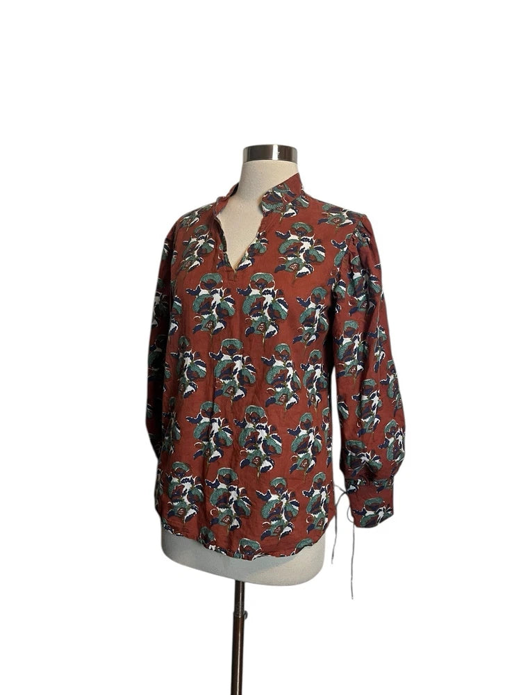 Victoria Dunn Billy Top M Cinnamon Carnation Western Boho Blouse Carnation