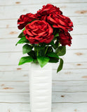 20"  Red Blush Peony Rose Cabbage Head Artificial Silk Flower Bouquet Floral Peony