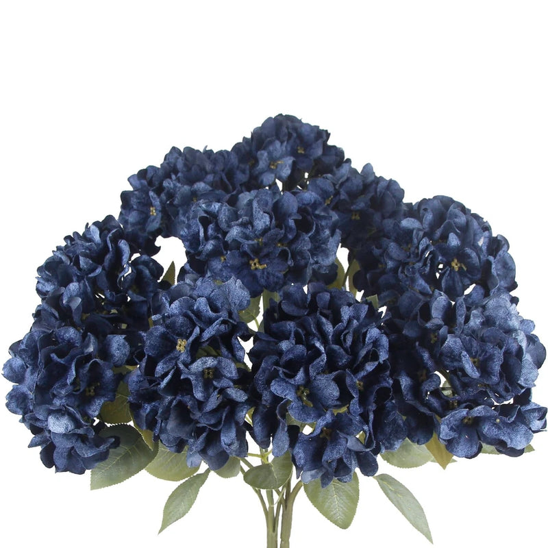 2 Pcs Hydrangea Artificial Flowers Blue Faux Hydrangeas Flower Outdoor Artifi... Hydrangea